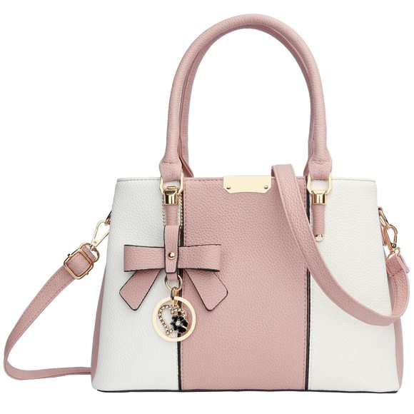 Pink/White Triple-Section Shoulder Bag Bags